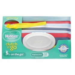 Huggies Baby Wipes Clutch 'n' Go Travel Pack - flexible case 32wipes