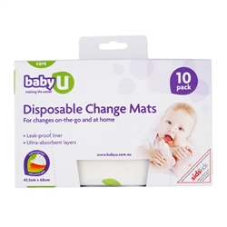 Baby U Disposable Change Mats - 10 Pack