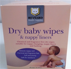 Reynard dry  baby wipes and nappy liners