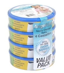 Angelcare Nappy Refill Cassettes - 4 Value Pack