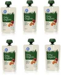 Only Organic Apple, Peach & Apricot Baby Fruitx6