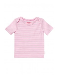 Bonds Baby Newborn Stretchies Tee Pink/White Stripe - Size 00