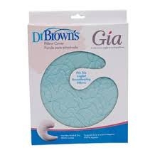 Dr Brown's Gia Angled Breastfeeding Pillow Cover - Blue Elephants