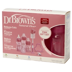 Dr Browns Special Edition Baby Bottles Wide Neck Gift Set - PINK