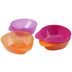 Closer To Nature Explora Easy Scoop Feeding Bowls (7m+) 4pk - Orange and Pink