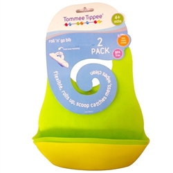Tommee Tippee Roll'n'Go Bibs 2 pack 4m+ - Green and Yellow