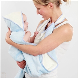 Cuddledry Baby Apron Bath Towel - Soft Blue
