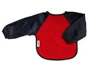 Silly Billyz Fleece Long Sleeve Large Bib Red/Navy 1-3 yrs