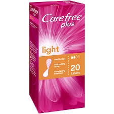 Carefree Plus Incontinence Light Liners - 20 pack