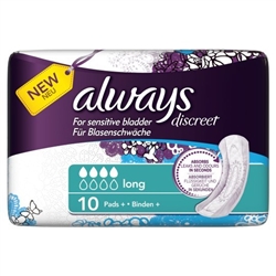 Always Discreet Adult Care Long Pads - 10