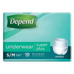 Depend Adult Care Real Fit Underwear for Men and Women Super Plus  - Small/Medium 10pack