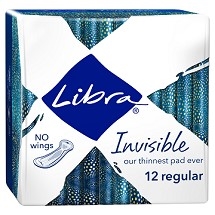 Libra Pads Invisible Regular 12s
