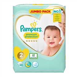 Pampers Premium Protection Jumbo Pack 4-8kg (68 Nappies)