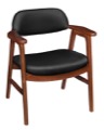 Regency Guest Chair - 476 Sustainable Leather Side Chair  - Cherry/ Black
