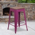 Metal/Wood Colorful Restaurant Counter Stools