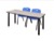 72" x 24" Kee Training Table - Maple/ Black & 2 'M' Stack Chairs - Blue