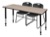 Kee 72" x 30" Height Adjustable Classroom Table  - Beige & 2 Zeng Stack Chairs - Black 