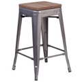 Metal/Wood Colorful Restaurant Counter Stools