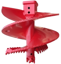 12" Bullet Tooth Rock Auger with 3" Square Kelly Box