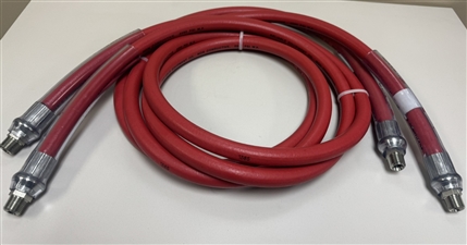 Reliable Non-Conductive 8' Rubber Low Pressure Hose Set- Red