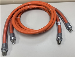Reliable Non-Conductive 8' Rubber Low Pressure Hose Set- Orange