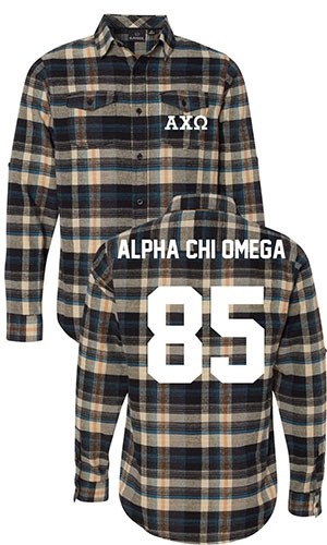 Alpha Chi Omega Long Sleeve Flannel Shirt