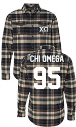 Chi Omega Long Sleeve Flannel Shirt