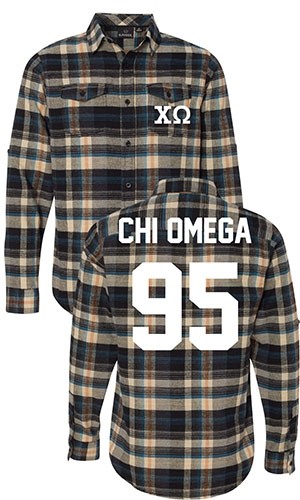 Chi Omega Long Sleeve Flannel Shirt