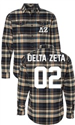 Delta Zeta Long Sleeve Flannel Shirt