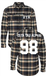 Zeta Tau Alpha Long Sleeve Flannel Shirt