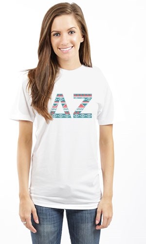 DELTA ZETA NATIVE LETTERS UNISEX TEE