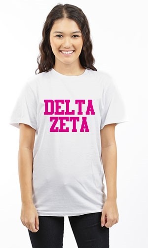 DELTA ZETA BLOCK LETTERS UNISEX TEE