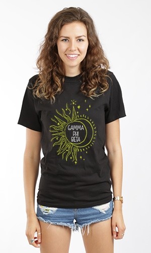 GAMMA PHI BETA SUN N MOON UNISEX TEE