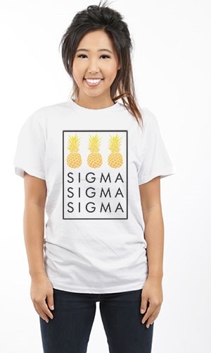 SIGMA SIGMA SIGMA PINEAPPLES UNISEX TEE