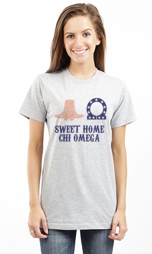 CHI OMEGA SWEET HOME UNISEX TEE