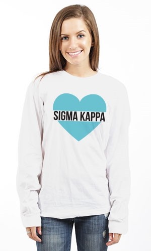 SIGMA KAPPA HEART LONG SLEEVE T