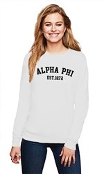 ALPHA PHI COLLEGE CREWNECK SWEATER