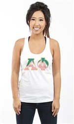 ALPHA PHI MOUNTAIN LETTERS RACERBACK TANK