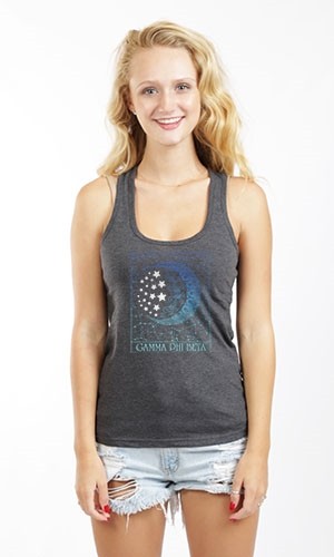 GAMMA PHI BETA STARS & MOON RACERBACK TANK