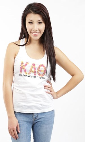 KAPPA ALPHA THETA FLOWER LETTERS RACERBACK TANK