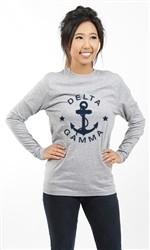 DELTA GAMMA ANCHOR AND STARS LONG SLEEVE TEE