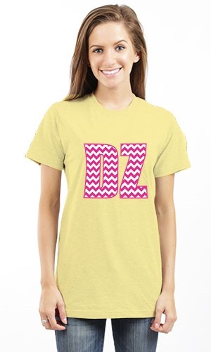 DELTA ZETA PINK LETTERS UNISEX TEE