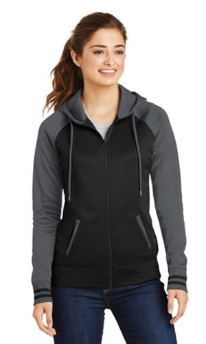 Sport-Tek Ladies Sport-Wick&#174; Varsity Fleece Full-Zip Hooded Jacket-Fast Shipping