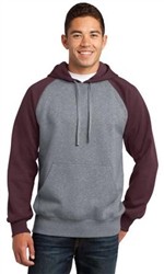 Sport-Tek Raglan Colorblock Pullover Unisex Hooded Sweatshirt-Fast Shipping