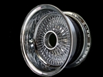 13x7" 100 Spoke All Chrome Deep Dish Reverse knockoff Lowrider Style SET of 4 comes with Knock offs Adapters and Tool