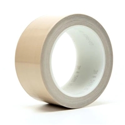 3M&#8482; PTFE Film Tape 5498, Beige, 1/2 in x 36 yd, 4.2 mil, 56 Rolls/Case