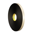 3M&#8482; Double Coated Polyethylene Foam Tape 4492B, Black, 54 in x 72 yd, 31
mil, 1 roll per case