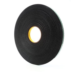 3M&#8482; Double Coated Urethane Foam Tape 4052, Black, 3/4 in x 72 yd, 31 mil, 12 rolls per case
