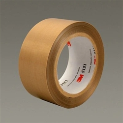 3M&#8482; General Purpose PTFE Glass Cloth Tape 5151PL, Light Brown, 2 in x 36 yd, 3.5 mil, 24 rolls per case