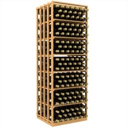 Double Deep Rectangular Wine Rack Bin and Case